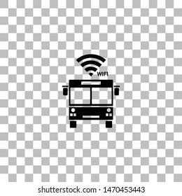 Bus wi-fi. Black flat icon on a transparent background. Pictogram for your project
