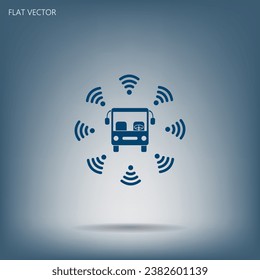 Icono de vector wi-fi de bus de ilustración plana.