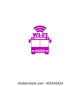 bus wi-fi vector icon. Modern design flat style icon