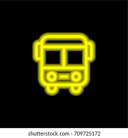 Bus yellow glowing neon ui ux icon. Glowing sign logo vector