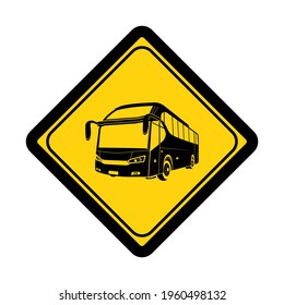 Bus zone sign and symbol graphic design vector illustration