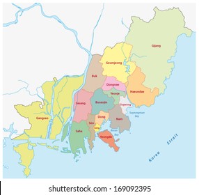 Korea busan map of south BUSAN METROPOLITAN