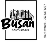 Busan landmark vector illustration, landmark of Busan, Korea, Landmark vector design