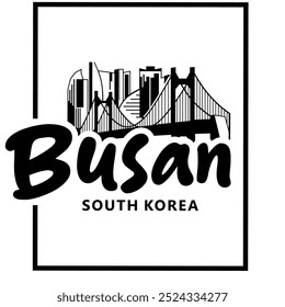 Diseño de texto de marca de tierra de Busan