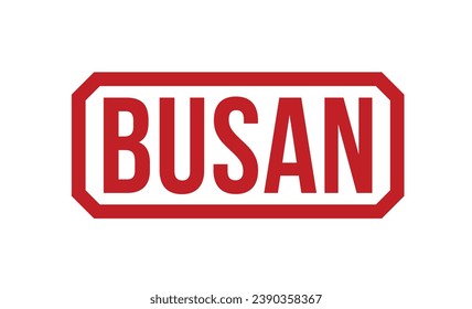 Busan Red Rubber Stamp vector design.