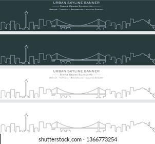 Busan Single Line Skyline Banner