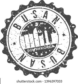 Busan South Korea. City Skyline. Silhouette City. Design Vector. Famous Monuments.