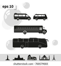 Buses icon set.