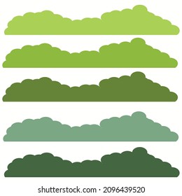 bush art vector green background. Vector illustration.