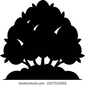 bush black and white silhouette vector design