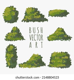 bush drawing vector set, tree vector illustration