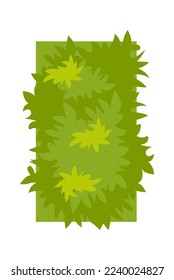 Bush flat icon Green fence Architectural and landscape element. Vector illustration
