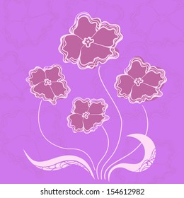Bush flowers, vector illustration