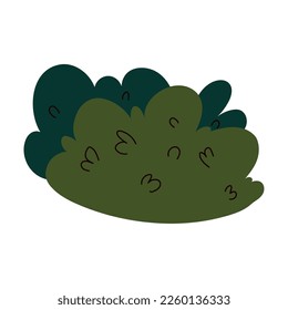 fondo blanco del icono de follaje de bush