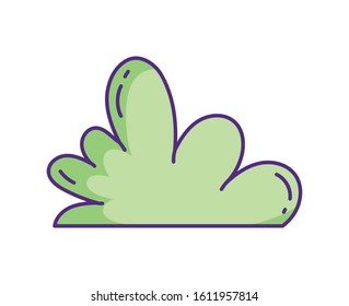bush foliage nature botanical icon on white background vector illustration