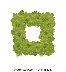 Bush in the form of a square with a hole. Vector illustration on white background.