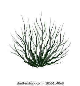 Bush with green branches. Vector element for the design.