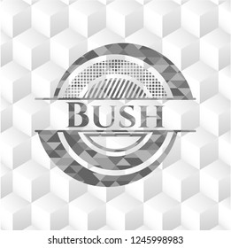 Bush grey emblem with cube white background