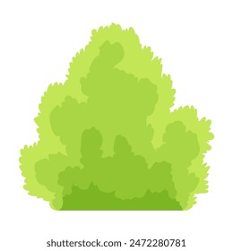 Bush icon. Cartoon forest or park shrubbery. Summer nature cartoon object isolated on white. Landscape scene create element. Vector cartoon illustration