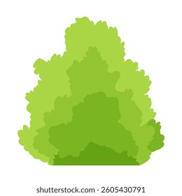 Bush icon. Cartoon forest or park shrubbery. Summer nature cartoon object isolated on white. Landscape scene create element. Vector cartoon illustration