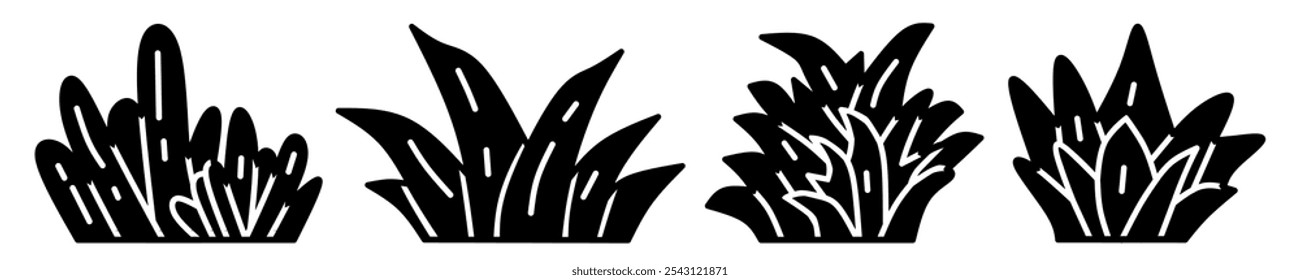 Bush icon collection. Stock vector illustration.