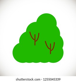 Bush icon in flat style. Vector illustration