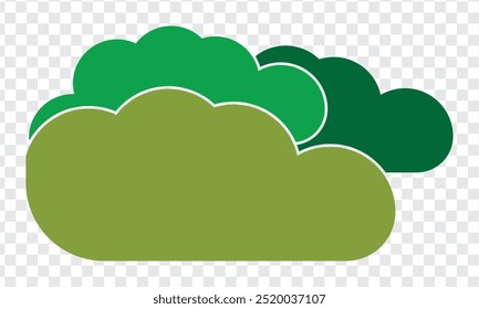 Bush icon, flat style The bush icon vector on a PNG background.