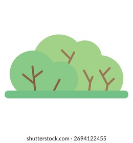 Bush Icon – Green Shrub Vector Illustration for Nature and Landscape Design