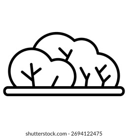 Bush Icon – Green Shrub Vector Illustration for Nature and Landscape Design