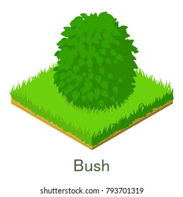 Bush icon. Isometric illustration of bush vector icon for web.