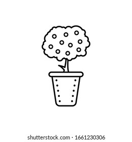 Bush icon. Simple line, outline vector elements of house plant for ui and ux, website or mobile application