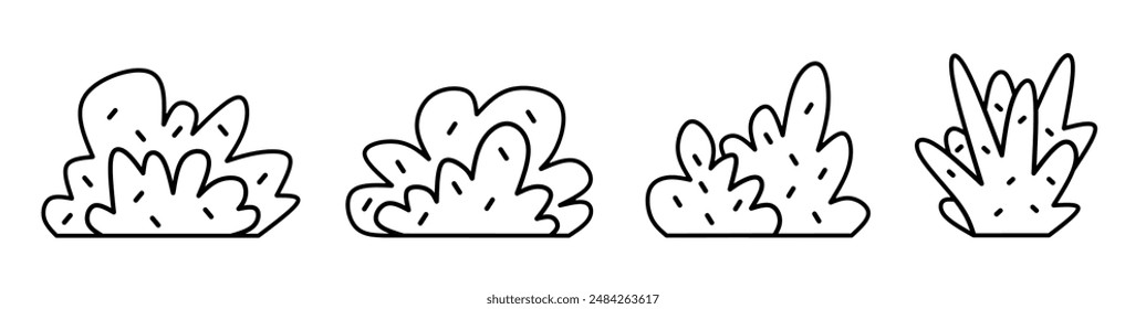 Bush icon. Bush thin line icon collection. Stock vector.