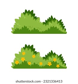 bush illustration design with blooming flowers