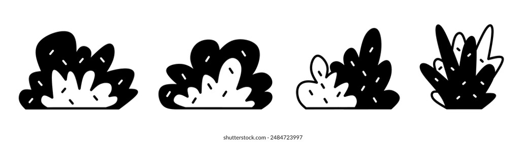 Bush illustration. Bush icon vector set. Design for business. Stock vector.