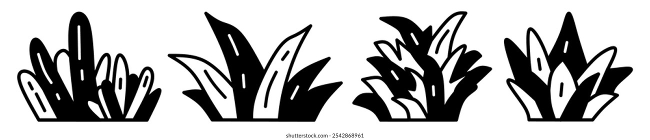 Ilustración de Bush. Conjunto de Vector de ícono de Bush. Diseño para empresas. Vector de acciones.