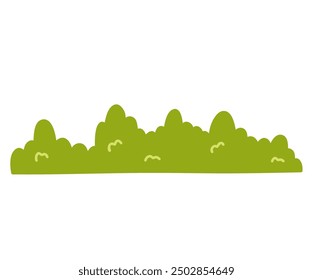 Bush aislado en un fondo blanco. Vector ilustración dibujada a mano en un estilo plano. Perfecto para tarjetas, decoraciones, logotipo, varios diseños.