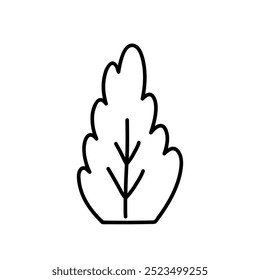 Bush einzeln auf weißem Hintergrund. Handgezeichnete Vektorgrafik im Doodle-Stil. Perfekt für Karten, Dekorationen, Logo, verschiedene Designs.