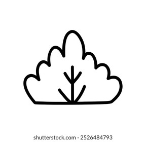 Bush isolated on a white background. Vector hand-drawn illustration in doodle style. Perfect for cards, decorations, logo, various designs.