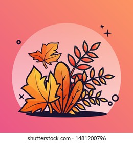 Bush Leaf autumn Vector Illustration