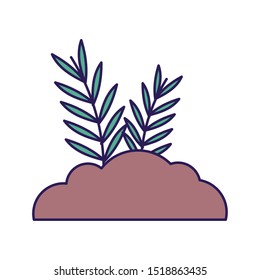 bush leaves branch nature icon