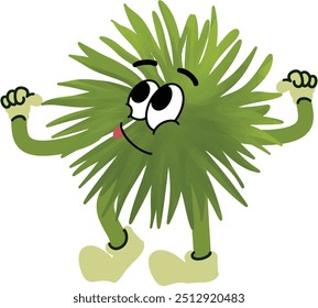bush mascot with happy gesture and excited expressions