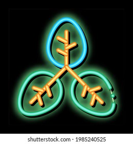 Bush Offshoot Plant Leaves neon light sign vector. Glowing bright icon transparent symbol illustration