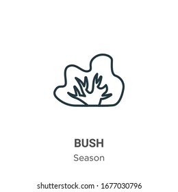 Bush outline vector icon. Thin line black bush icon, flat vector simple element illustration from editable season concept isolated stroke on white background