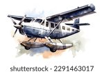 Bush plane image in water 