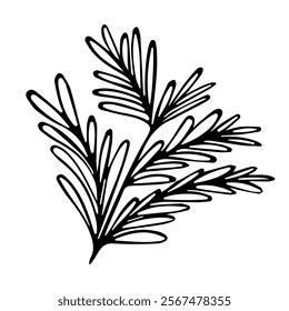 Bush plant illustration showcasing intricate leaf patterns and natural elegance
