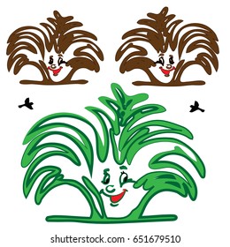 BUSH PLANT MULTIFILM SMILE-VECTOR 