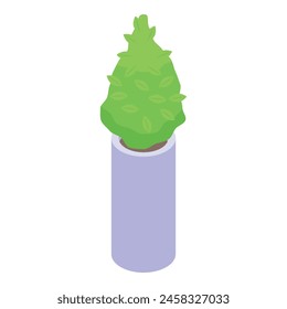 Bush plant pot icon isometric vector. Garden foliage. Green indoor