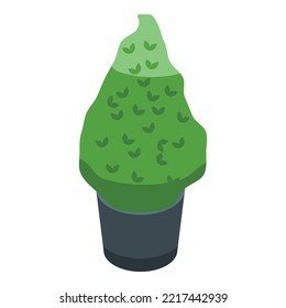 Bush pot icon isometric vector. Tree trim. Garden plant