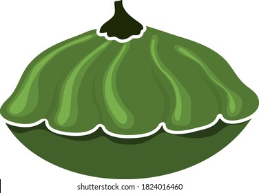 Bush Pumpkin Icon. Flat Color Design. Vector Illustration.