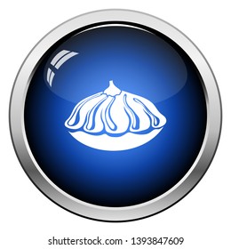 Bush Pumpkin-Symbol. Glossy Button Design. Vektorgrafik.